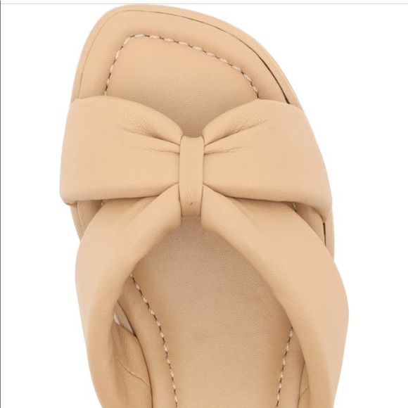 NIB Schutz Fairy Puffer Honey Beige Leather Nude Flat Sandals Slide 9 SOLD OUT! - Picture 2 of 12